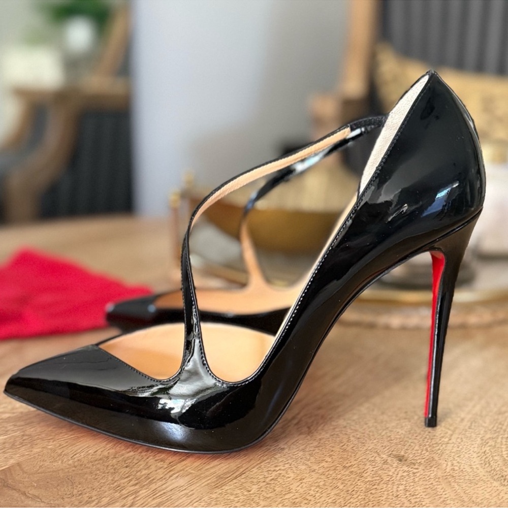 Christian Louboutin Black Patent Heels with Red Soles